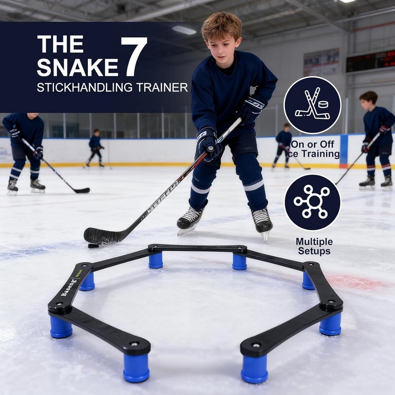Baseng Hockey Stick Handling Trainer | Adjustable Hockey Training Equipment for Puck Control, Hand-Eye Coordination & Reaction Time | Portable On/Off Ice Trainer for All Ages,5/7 Sections - Image 3